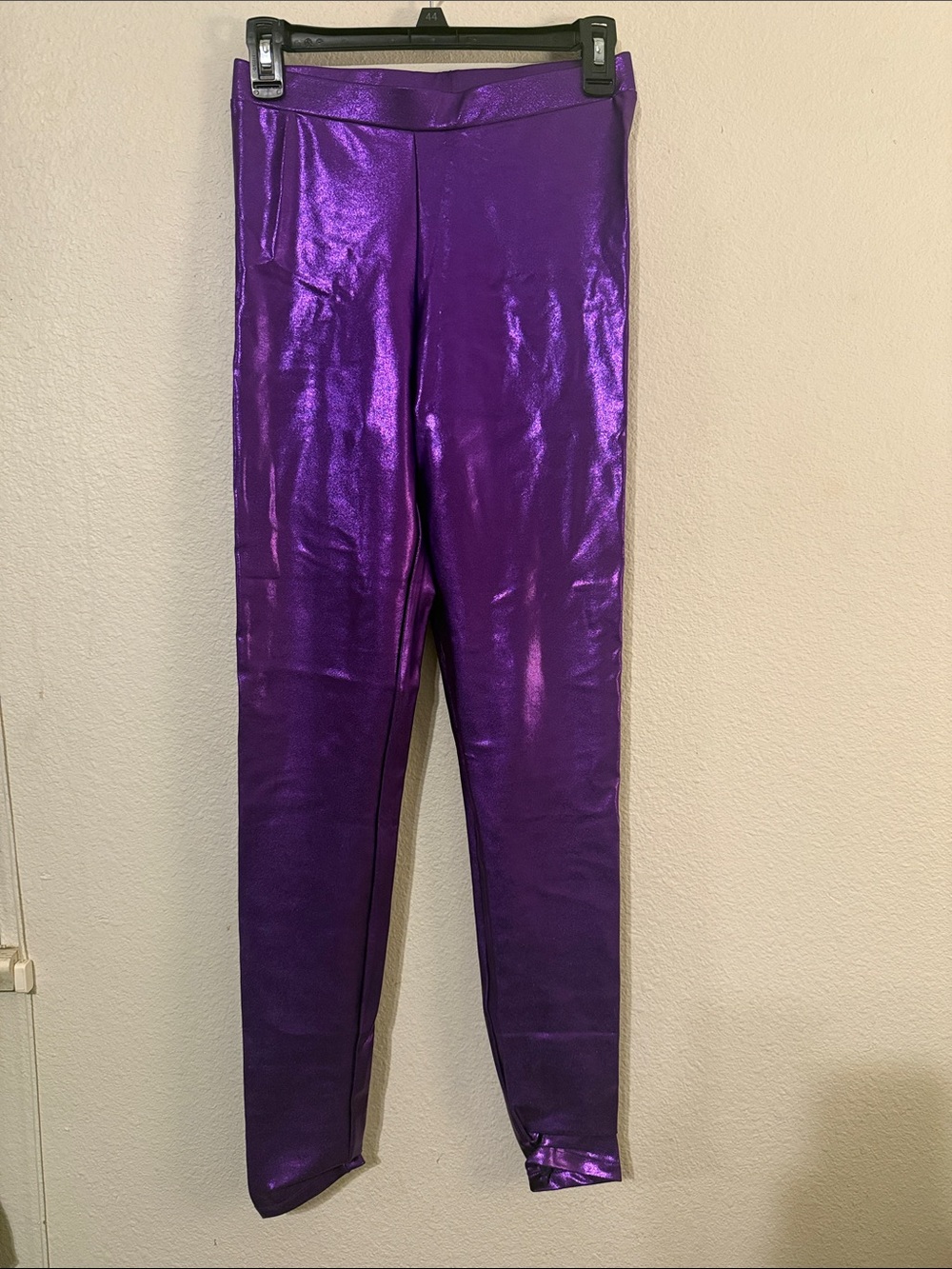 Women's Shiny Purple Stretch Leggings